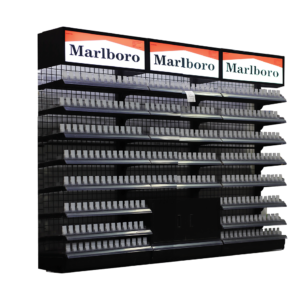 9X6' Ciggarette Display With Cabinet And Pushers